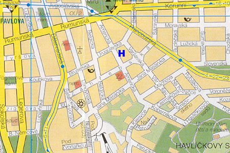 prague map with hotel Sofia location