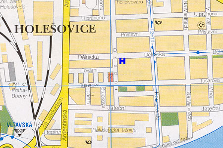 prague map with hostel Sir Tobys location