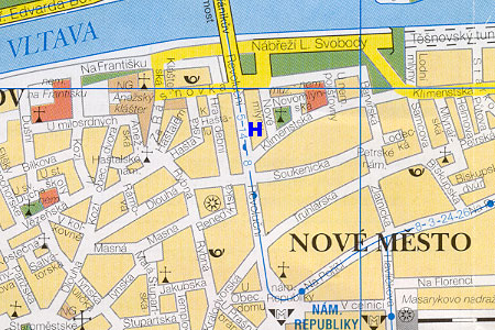 prague map with pension Platan location