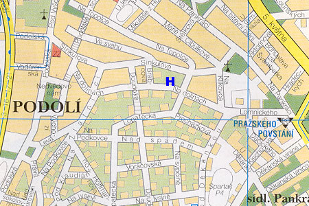 prague map with hotel Gallery location