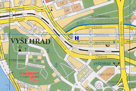 prague map with hotel Union location