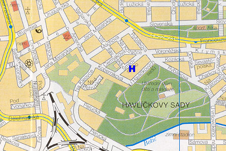 prague map with pension Beetle location